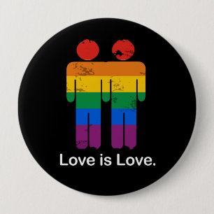 LOVE IS LOVE GAY COUPLE RONDE BUTTON 4,0 CM