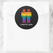 LOVE IS LOVE GAY COUPLE RONDE STICKER (Tas)
