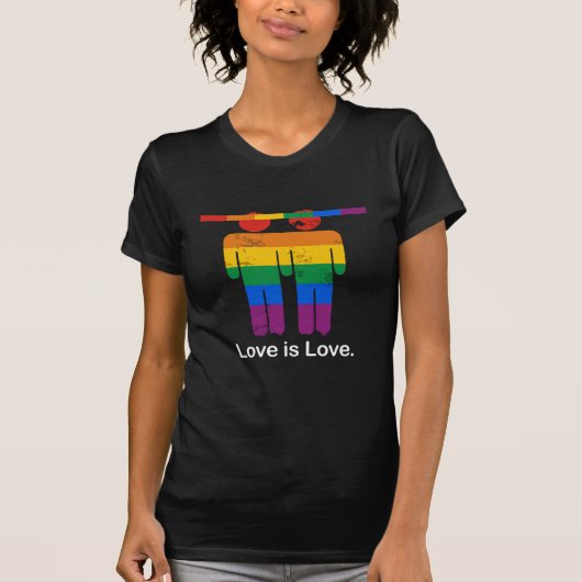 LOVE IS LOVE GAY COUPLE T-SHIRT (Voorkant)