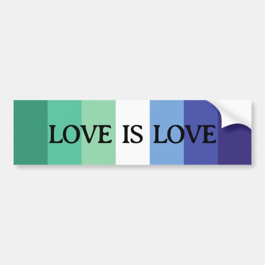 Love is Love Gay Flag Bumpersticker (Voorkant)