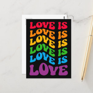 Love is Love Gay LGBT Briefkaart