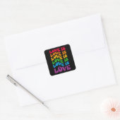 Love is Love Gay LGBT Vierkante Sticker (Envelop)