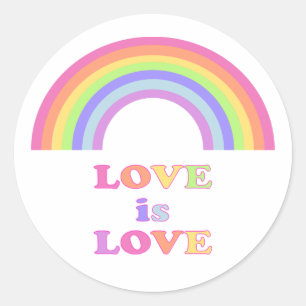 LOVE is LOVE - Gay Pride / LGBTQ Regenboog Ronde Sticker