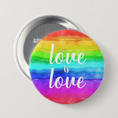 Love is Love|Gay Pride Rainbow Button (Voorkant /achterkant)