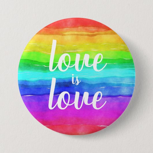 Love is Love|Gay Pride Rainbow Button (Voorkant)