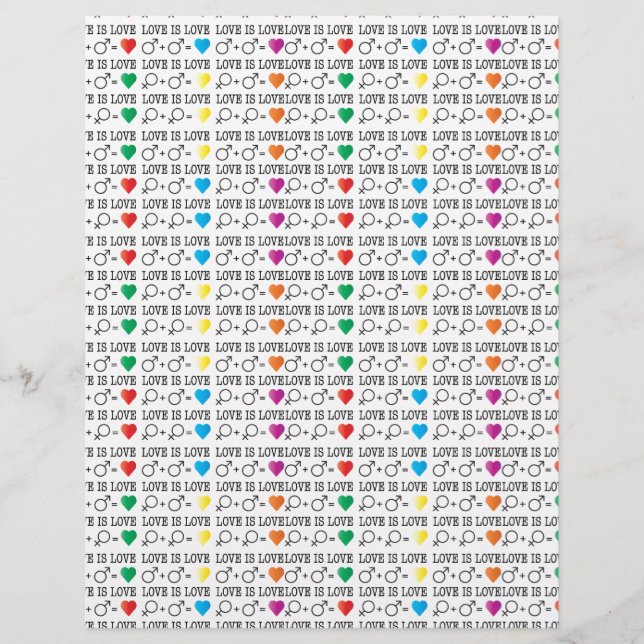 LOVE is LOVE-gelijkheidscitaat in regenboogkleuren (Voorkant)