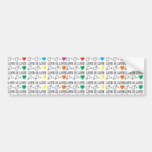 LOVE is LOVE-gelijkheidscitaat in regenboogkleuren Bumpersticker