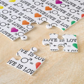 LOVE is LOVE-gelijkheidscitaat in regenboogkleuren Legpuzzel (Zijkant)