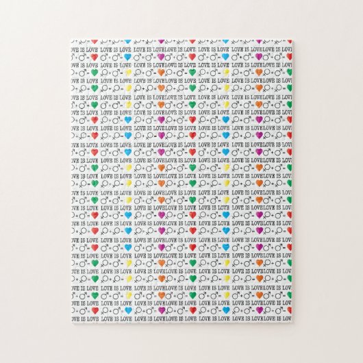 LOVE is LOVE-gelijkheidscitaat in regenboogkleuren Legpuzzel (Verticaal)