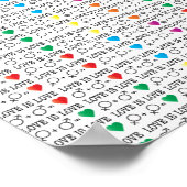 LOVE is LOVE-gelijkheidscitaat in regenboogkleuren Poster (Hoek)
