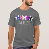 Love Is Love Genderfluid Butterfly T-shirt (Voorkant)