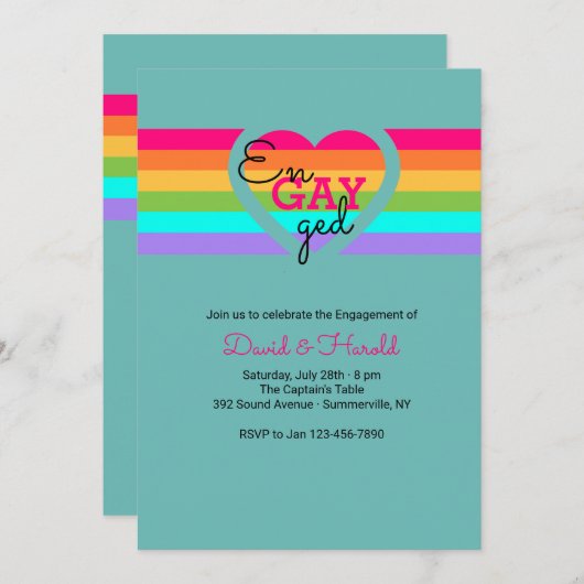 Love is Love Invitation Kaart (Voorkant / Achterkant)