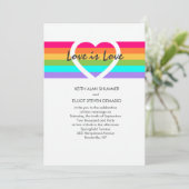 Love is Love Invitation Kaart (Staand voorkant)