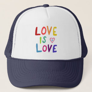 LOVE IS LOVE kleurrijke regenboogpride Trucker Pet