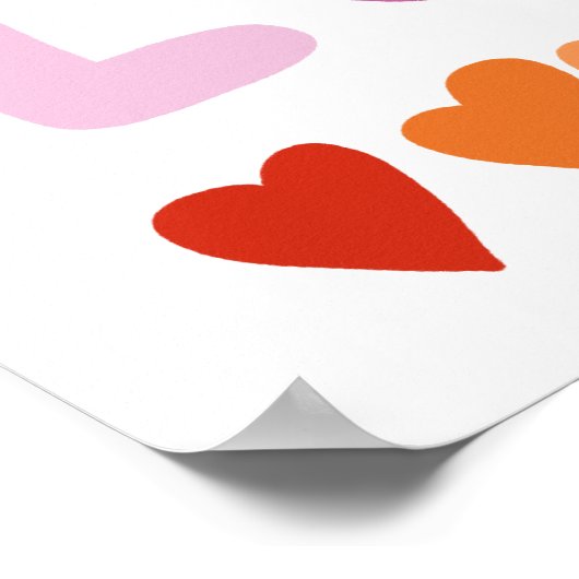 LOVE IS LOVE kleurrijke roze Paarse lesbische trot Poster (Hoek)