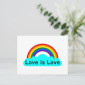Love is Love - LGBT Rainbow Briefkaart (Staand voorkant)