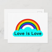 Love is Love - LGBT Rainbow Briefkaart (Voorkant / Achterkant)