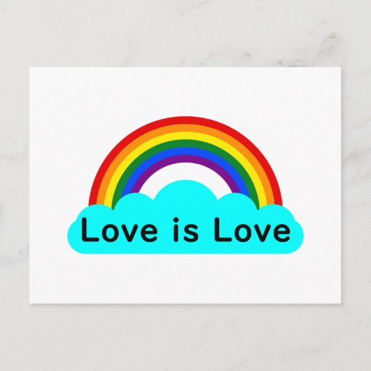 Love is Love - LGBT Rainbow Briefkaart (Voorkant)