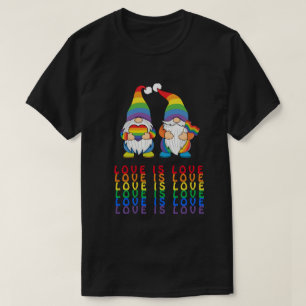 Love is Love - LGBTQ - Male Gnomen Couple T-Shirt