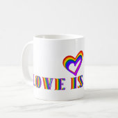 Love is Love of Jouw tekst Rainbow Heart LGBTQ Koffiemok (Voorkant links)
