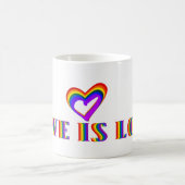 Love is Love of Jouw tekst Rainbow Heart LGBTQ Koffiemok (Center)