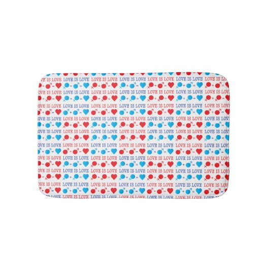 LOVE is LOVE-offerte rood en blauw Badmat (Voorkant)