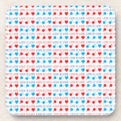 LOVE is LOVE-offerte rood en blauw Bier Onderzetter (Voorkant)