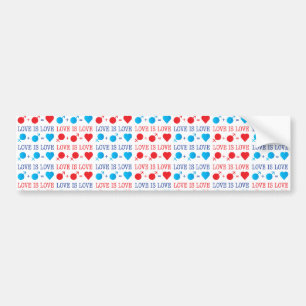 LOVE is LOVE-offerte rood en blauw Bumpersticker