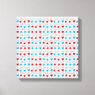 LOVE is LOVE-offerte rood en blauw Canvas Afdruk