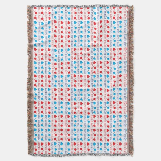 LOVE is LOVE-offerte rood en blauw Deken (Voorkant Verticaal)