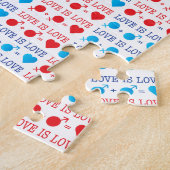 LOVE is LOVE-offerte rood en blauw Legpuzzel (Zijkant)