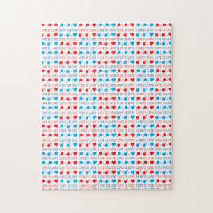 LOVE is LOVE-offerte rood en blauw Legpuzzel
