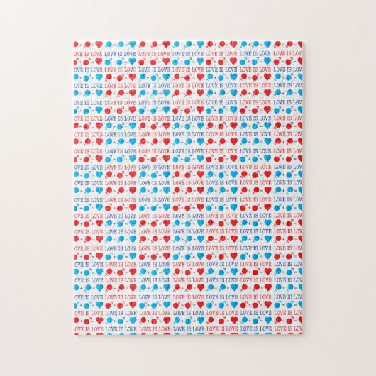 LOVE is LOVE-offerte rood en blauw Legpuzzel (Verticaal)