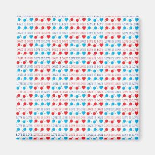 LOVE is LOVE-offerte rood en blauw Magneet