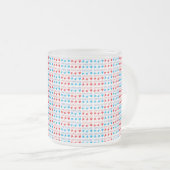 LOVE is LOVE-offerte rood en blauw Matglas Koffiemok (Voorkant rechts)