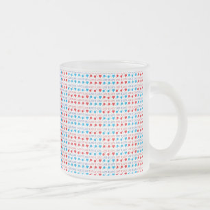 LOVE is LOVE-offerte rood en blauw Matglas Koffiemok