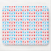 LOVE is LOVE-offerte rood en blauw Muismat (Voorkant)