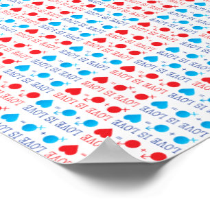 LOVE is LOVE-offerte rood en blauw Poster
