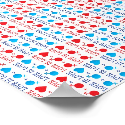 LOVE is LOVE-offerte rood en blauw Poster (Hoek)