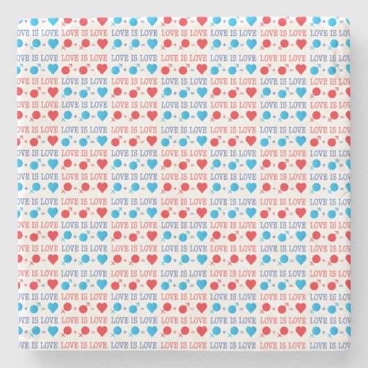 LOVE is LOVE-offerte rood en blauw Stenen Onderzetter (Voorkant)