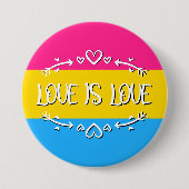 Love is Love Panseksuele Pride Vlag Knop Ronde Button 7,6 Cm (Voorkant)