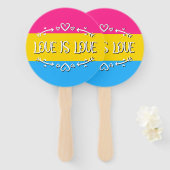 Love is Love Panseksuele Pride Vlag Set van Fans Handwaaier (Voorkant en achterkant)