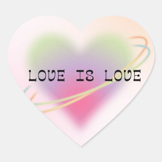 Love Is Love Pastel Heart Sticker (Voorkant)