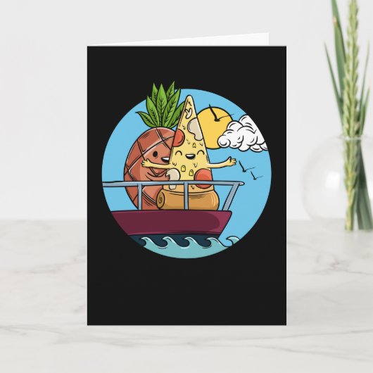 Love Is Love Pineapple Pizza Valentines Day Foodie Kaart (Voorkant)