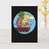 Love Is Love Pineapple Pizza Valentines Day Foodie Kaart (Gele Bloem)