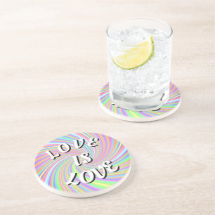 Love Is Love Pride Achtbaan Zandsteen Onderzetter