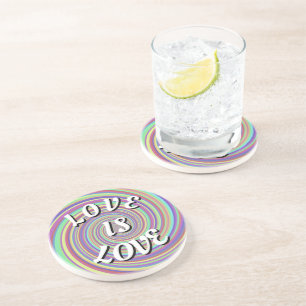Love Is Love Pride Achtbaan Zandsteen Onderzetter