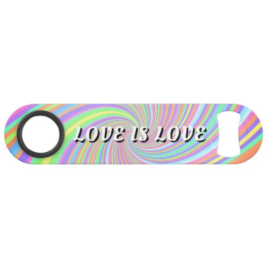 Love Is Love Pride Bar Sleutel Speed Flessenopener (Voorkant (Horizontaal))