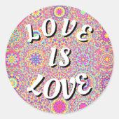 Love Is Love Pride Classic Round Sticker (Voorkant)