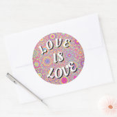 Love Is Love Pride Classic Round Sticker (Envelop)